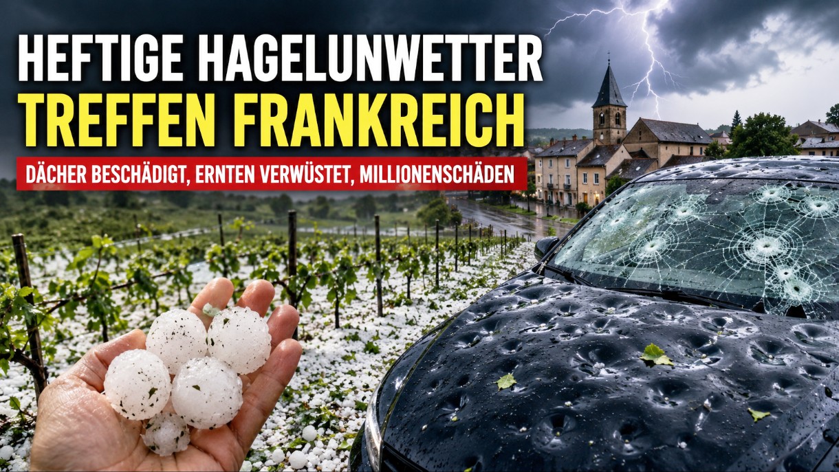 Heftige Hagelunwetter treffen mehrere französische Départements