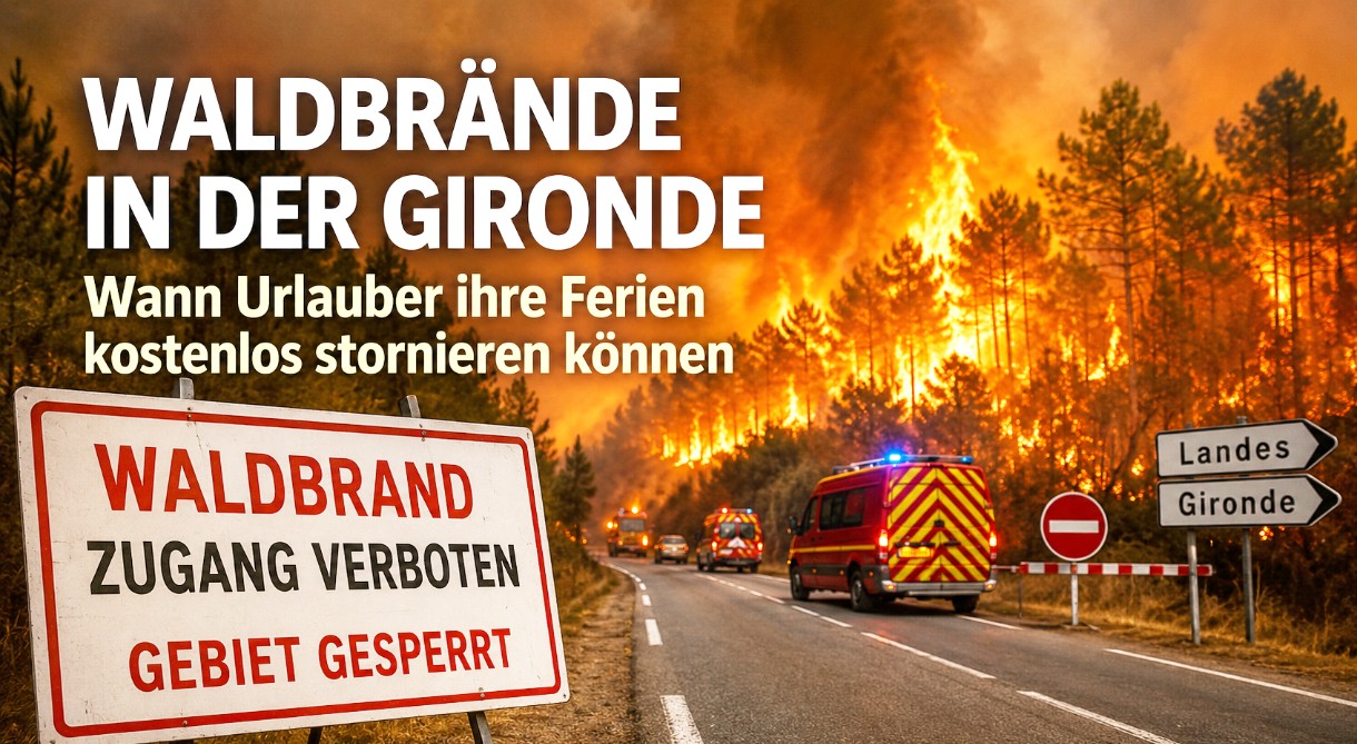 Waldbrände in der Gironde: Wann Urlauber ihre Ferien kostenlos stornieren dürfen