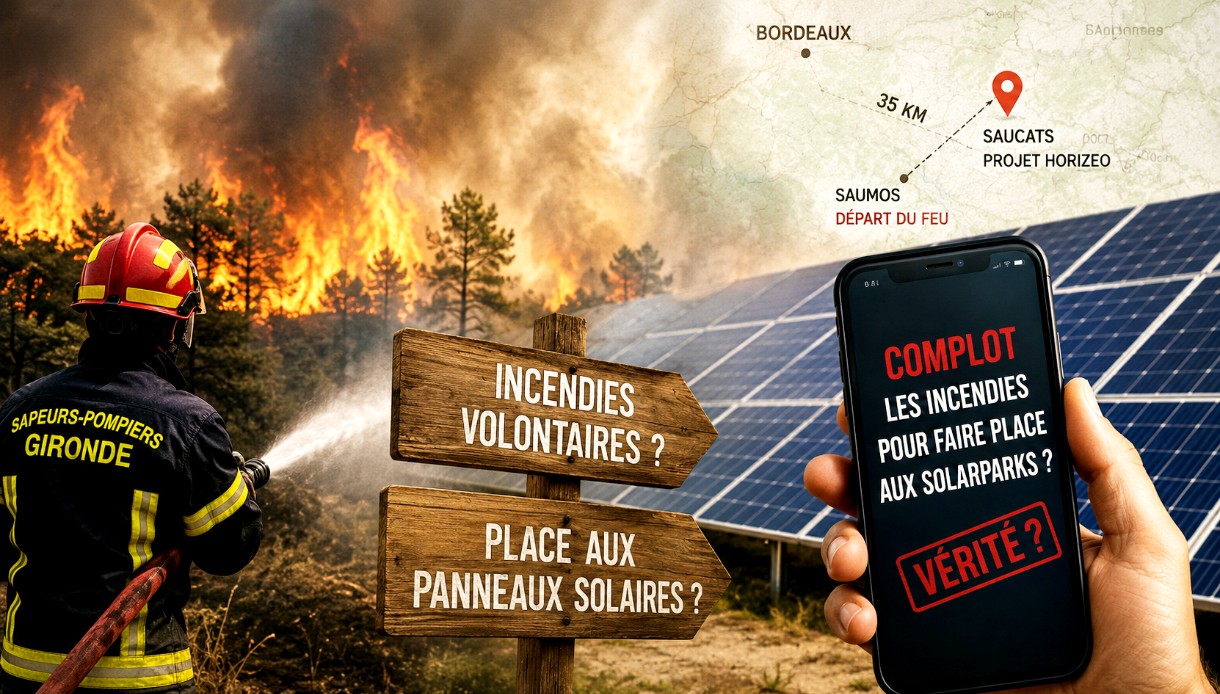 Waldbrand-Gironde-Solaranlage-Verschwörungstheorie_Illustration