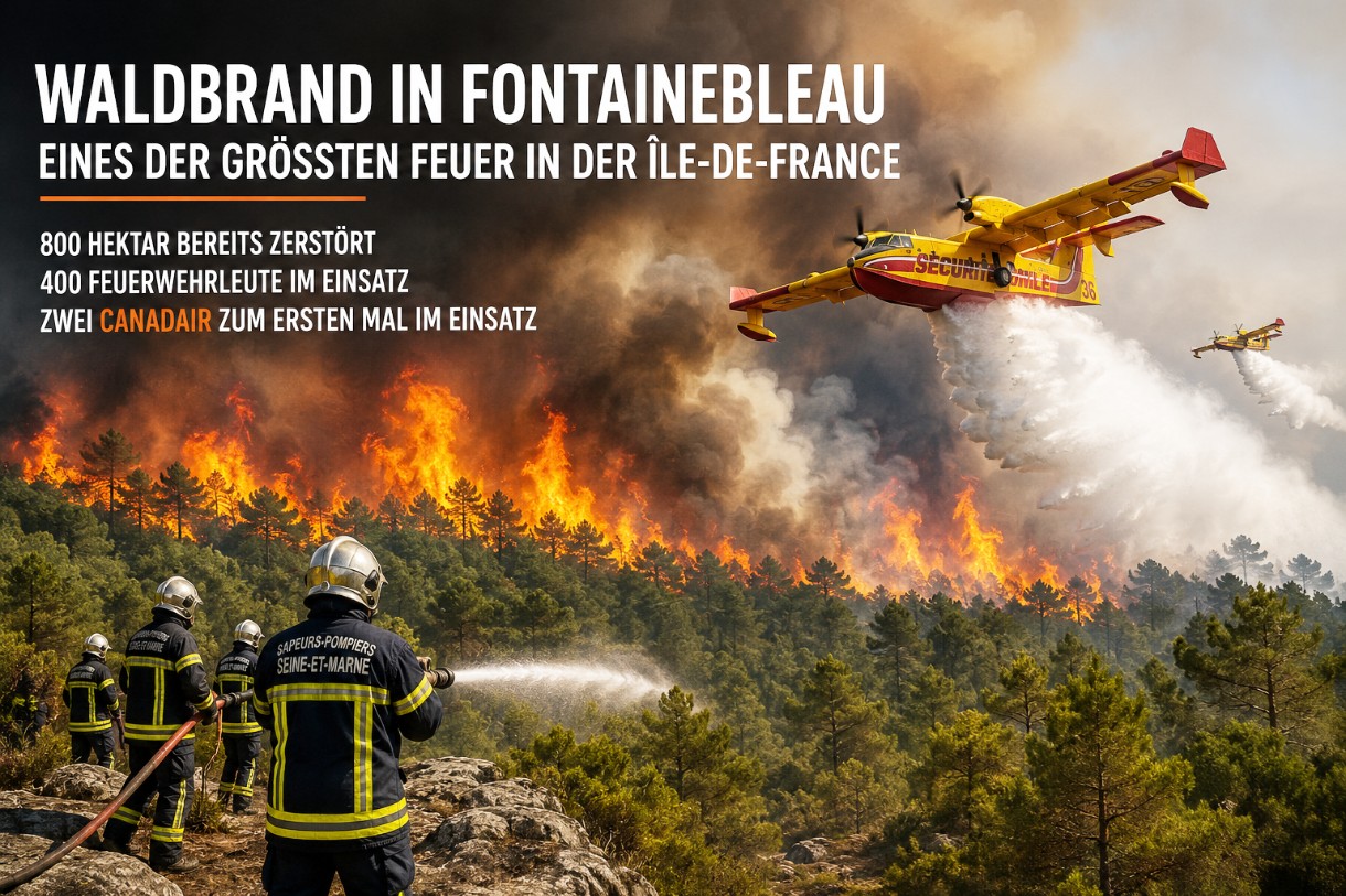 Waldbrand in der Forêt de Fontainebleau erreicht historische Dimension