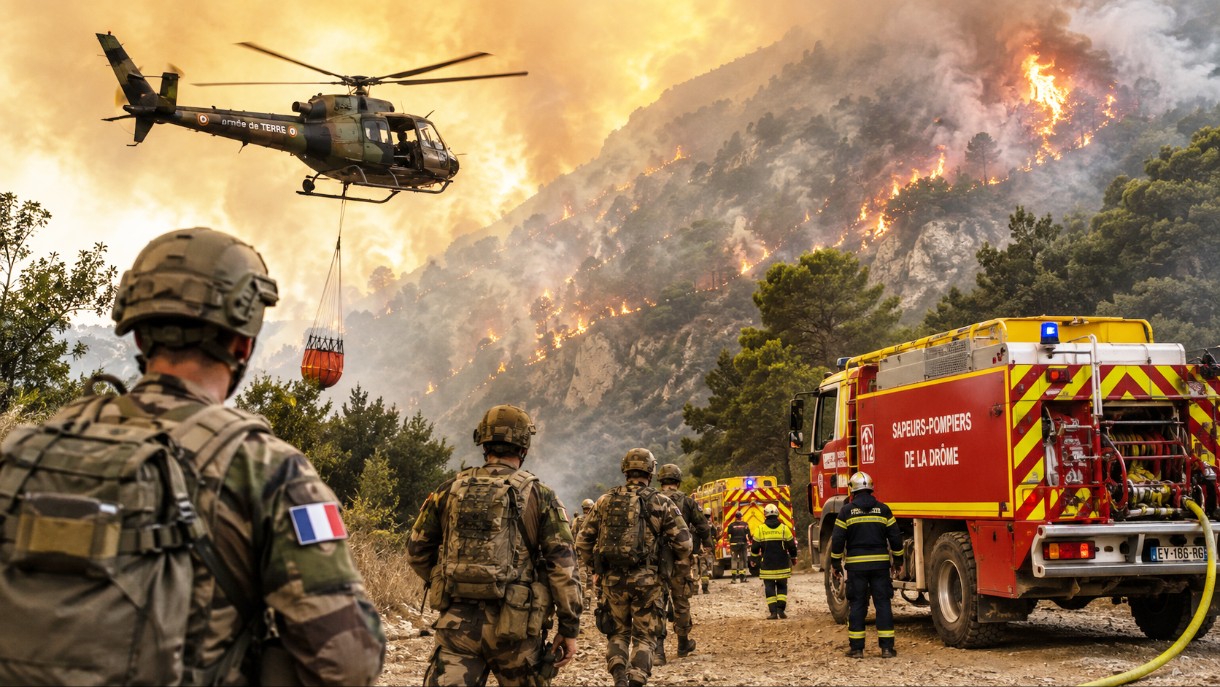Drôme: Armee unterstützt Feuerwehr – 120 Soldaten im Einsatz gegen den Großbrand