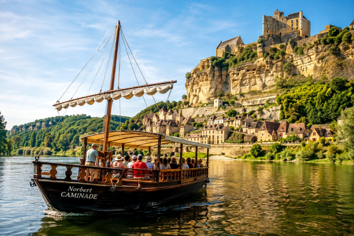 Flussfahrt-unter-mittelalterlicher-Burg_Illustration