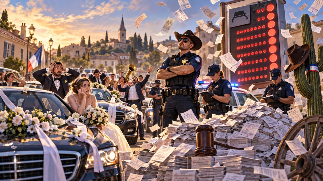 Hochzeitskorso-im-Bußgeld-Wilden-Westen_Illustration