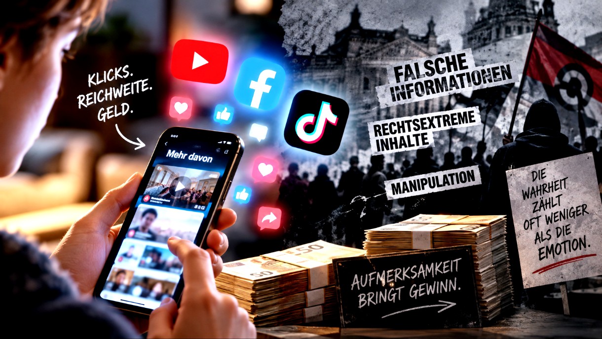Klicks-Geld-und-Desinformation_Illustration