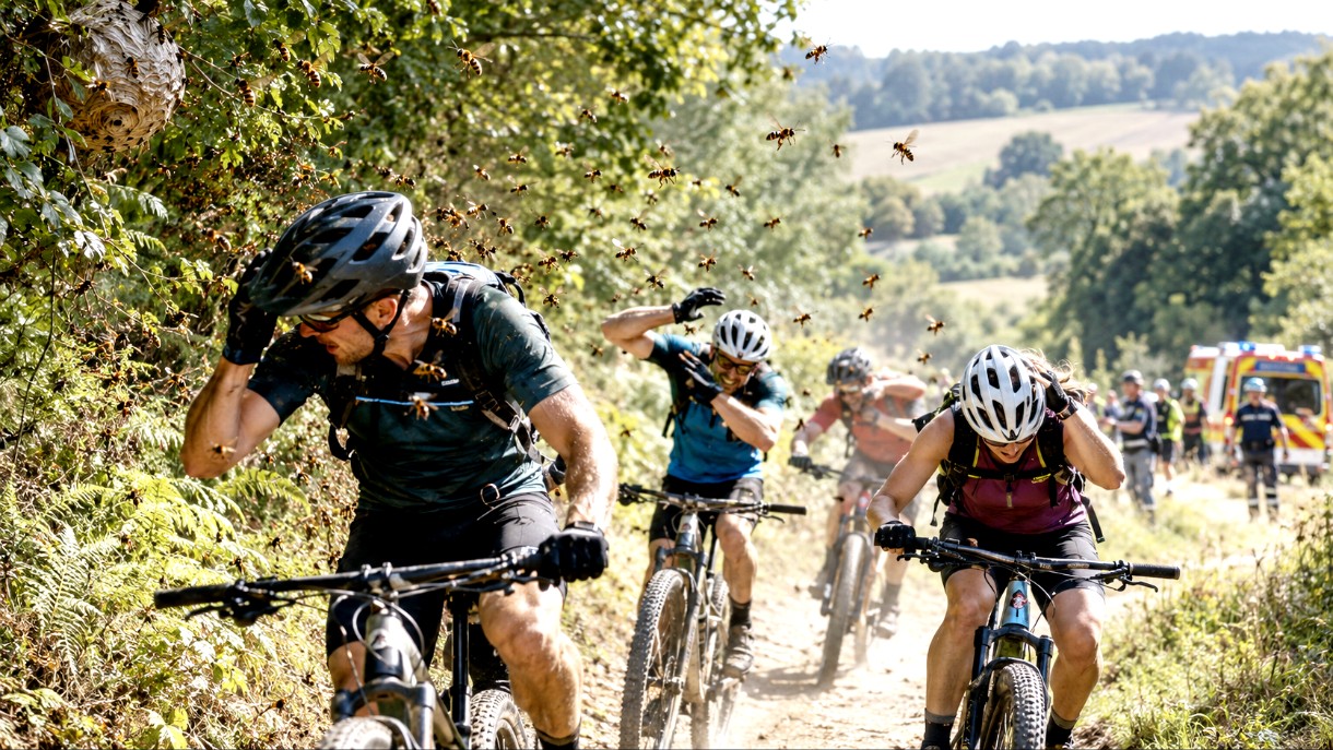 Mountainbikes-im-Hornissenschwarm_Illutration