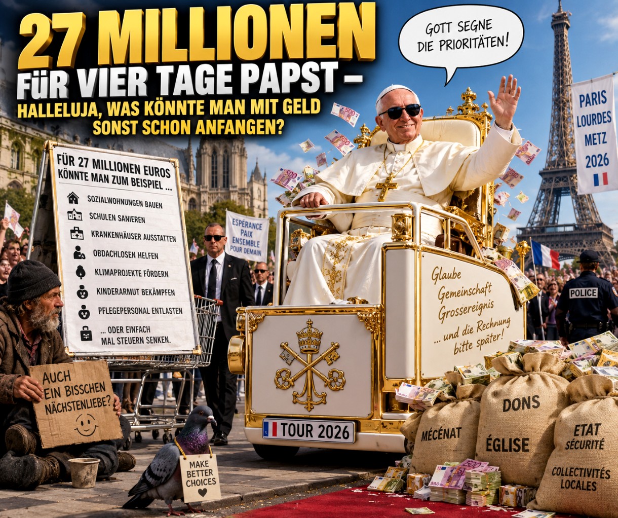 Papstparade-zwischen-Prunk-und-Bedürftigkeit_Illustration