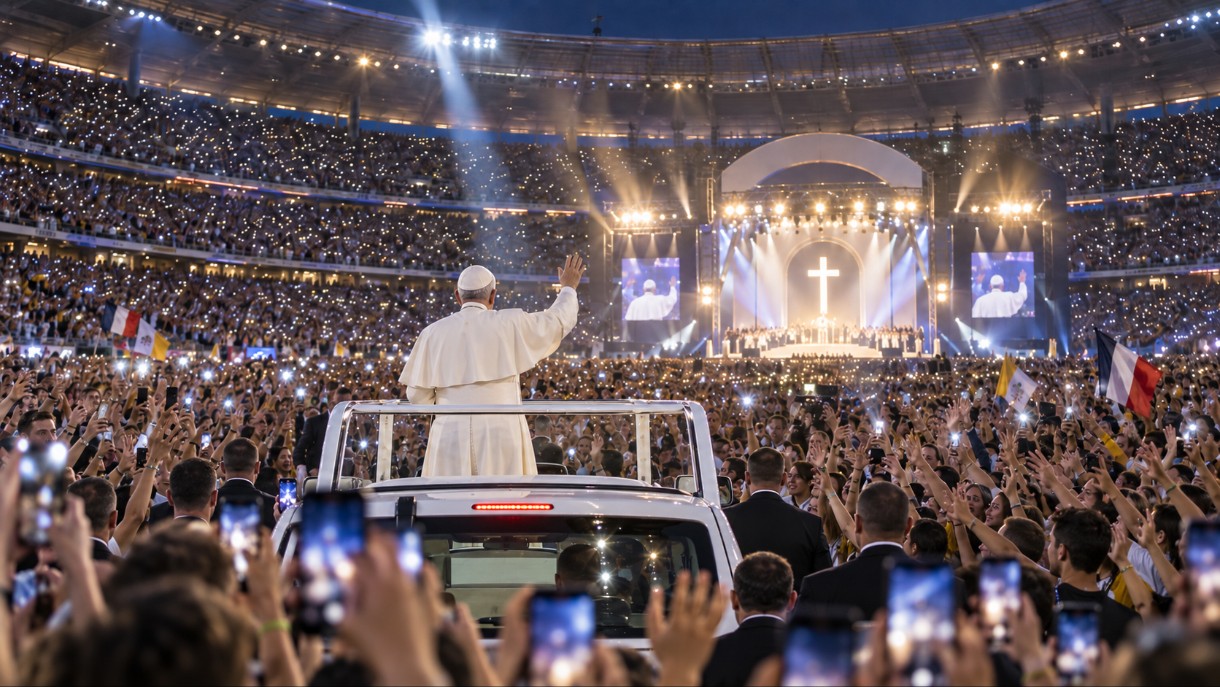 Papstsegen-in-vollem-Stadion_Illustration