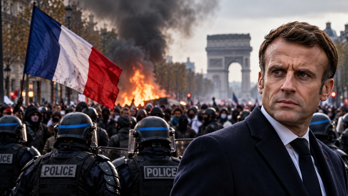 Macron-Proteste-Paris_Illustration