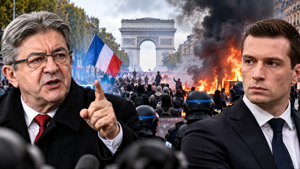 Politische-Unruhen-auf-den-Champs-Élysées_Illustration