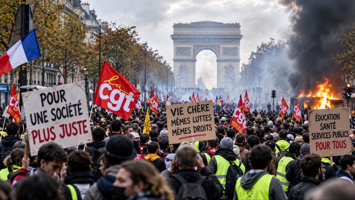 Protestzug-am-Arc-de-Triomphe_Illustration